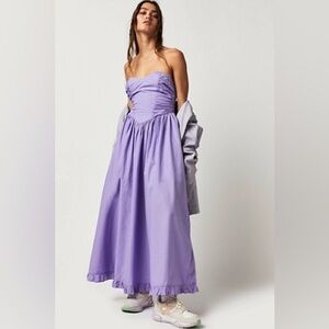 Free People Cohen Poplin Strapless Lavender Dress